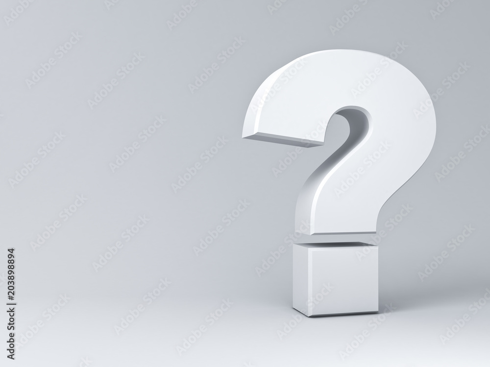 Leinwandbilder Question mark on gray background with shadow . 3D rendering.