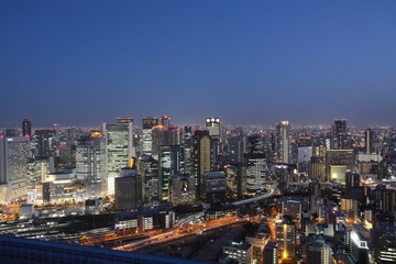 The city view from Umeda Sky Building