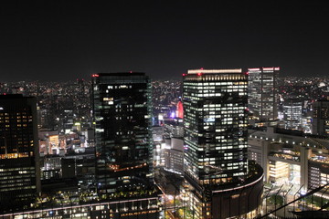 Fototapeta na wymiar The city view from Umeda Sky Building