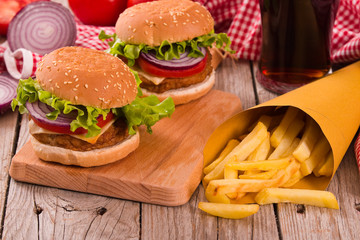 Hamburgers. 
