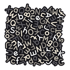Gray Mixed Alphabet Background