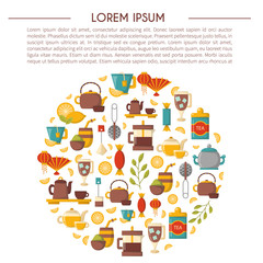 Fototapeta premium Vector cartoon tea time icon