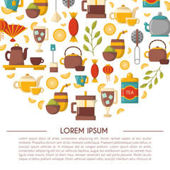 Vector cartoon tea time icon