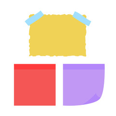 Multicolor notes post. Colored sticky note set. Post note paper vector