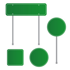Road green traffic sign. Board sign traffic. Highway or street city sign vector