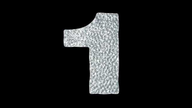 Number 1 - Animated Ice Water Numbers Concept 
