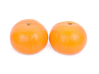 Ripe orange fruit isolated on white background
