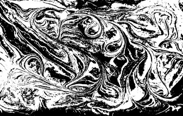 Fototapeta premium Black and white liquid texture. Hand drawn marbling illustration. Abstract vector background. Monochrome marble pattern.