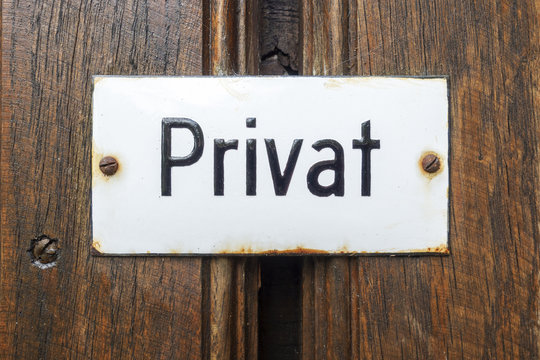 private sign in german language
