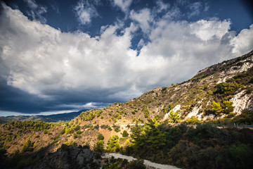 Fototapeta na wymiar Sky and hills in Grecce