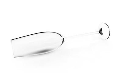 Empty wine glass isolated on white background 3d render