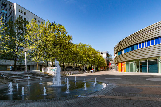 Public place at a shopping center in Berlin Marzahn, Germany