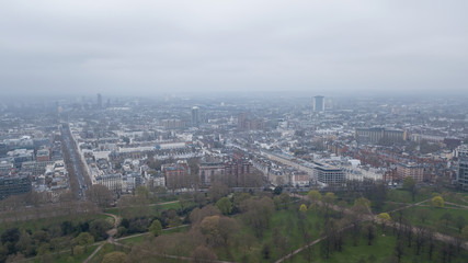 Fototapeta na wymiar Aerial view of London Hyde Park UK United Kingdom drone top view