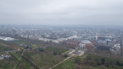 Aerial view of London Hyde Park UK United Kingdom drone top view
