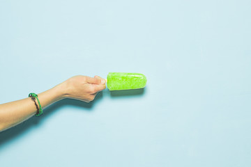 Ice cream popsicle .Popsicle on blue background
