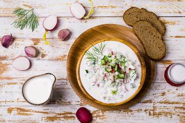 Traditional cold soup with vegetables