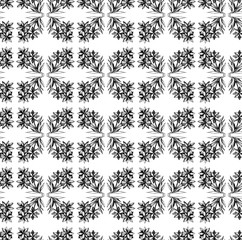 Seamless decoarive pattern with a flwers in a black - white colors