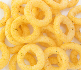 crunchy snacks made of corn, fast food