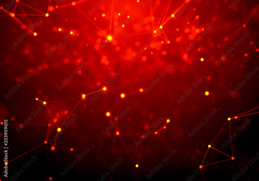 Poster abstract red geometrical background ..futuristic technology style. neon sign . futuristic technology