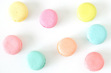 French macaron cookies on white background.Sweet dessert.