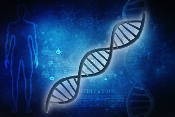 Fototapeta na wymiar 3d render of dna structure, abstract background 