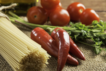 Ingredients for pasta