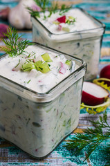 Traditional cold soup with vegetables