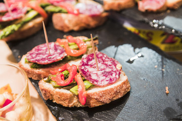 Spanish tapas called pintxos of the Basque country