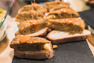 Spanish tapas called pintxos of the Basque country