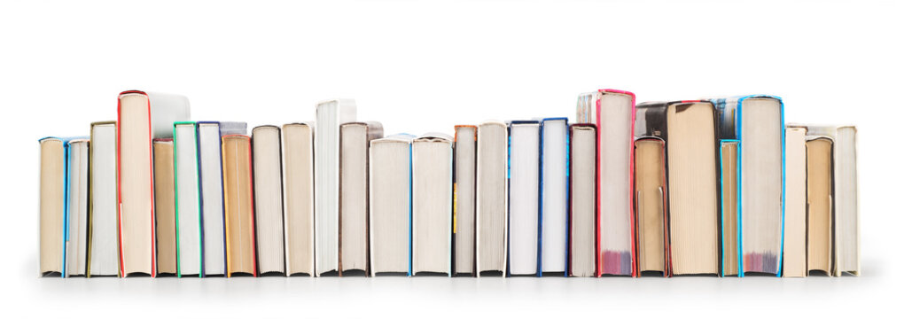 Stack of books isolated on a white background