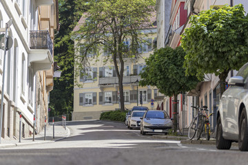 Fototapeta na wymiar Straße Berg auf in Baden Baden