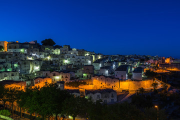 Fototapeta premium Monte Sant'Angelo blue hour, Apulia, Gargano, Italy