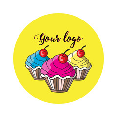 Vector logo cake, sweet bakery