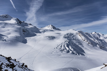 Berglandschaft im Winter mit Gletscher