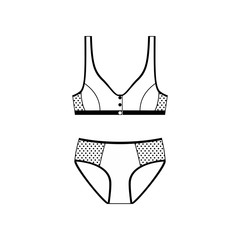 Lingerie vector icon isolated on white background.