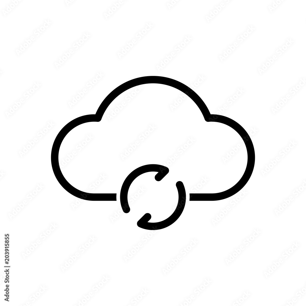Poster outline update simple cloud icon. linear symbol with thin outline