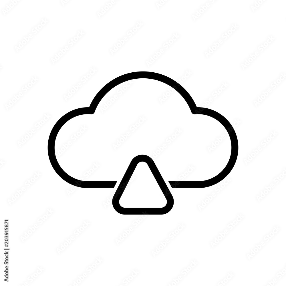 Poster outline upload simple cloud icon. linear symbol with thin outline