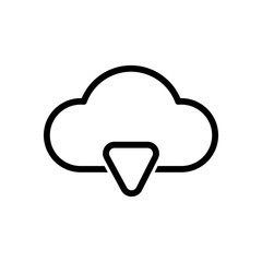 outline cloud download simple icon. linear symbol with thin outline