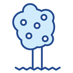 Apfelbaum mit Äpfeln auf Wiese Vector Icon Illustration