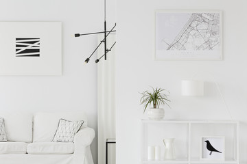 White elegant living room interior