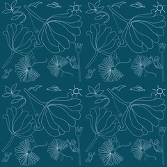 pattern floreale chiaro su sfondo blu