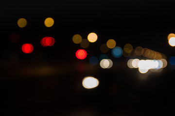 blue lights effect beautiful on road city