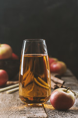 Glass of fresh apple juice