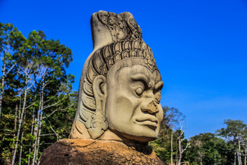Cambodia Siem Reap Angkor Thom Ashura Stone Statue