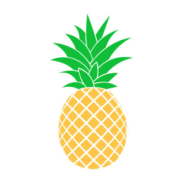 Summer fruits for healthy lifestyle. Pineapple fruit. Vector illustration  cartoon flat icon isolated on white. Stock Vector | Adobe Stock