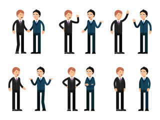 Two businessmen talking. Vector characters