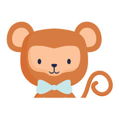 Obraz na płótnie Canvas cute monkey icon over white background, colorful design. vector illustration