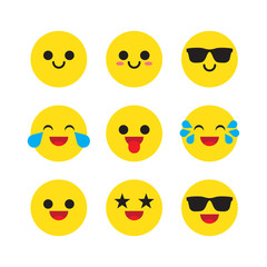 Vector set of emoticons, emoji