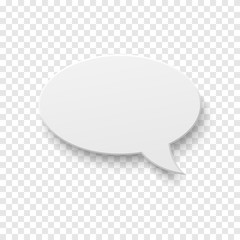 Vector white blank paper speech bubble