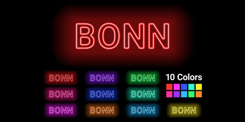 Neon name of Bonn city